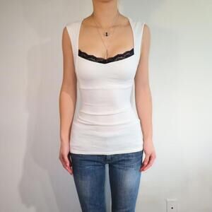 Express Women's Black and White Vests-tanks-cami